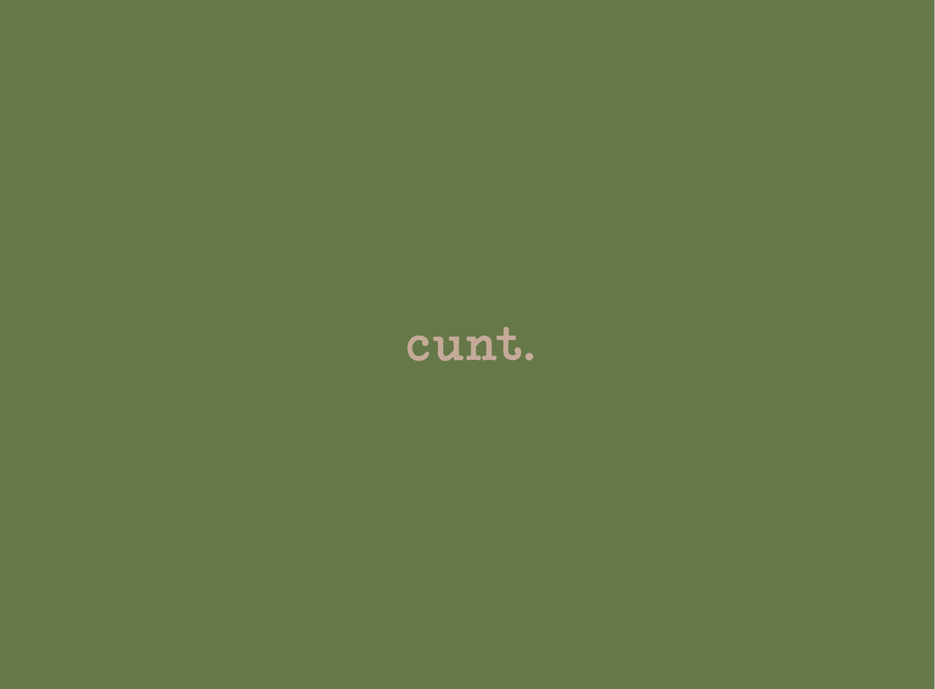 This image features a leaf green notebook with the word "cunt." subtly printed on the cover in a small, elegant font.