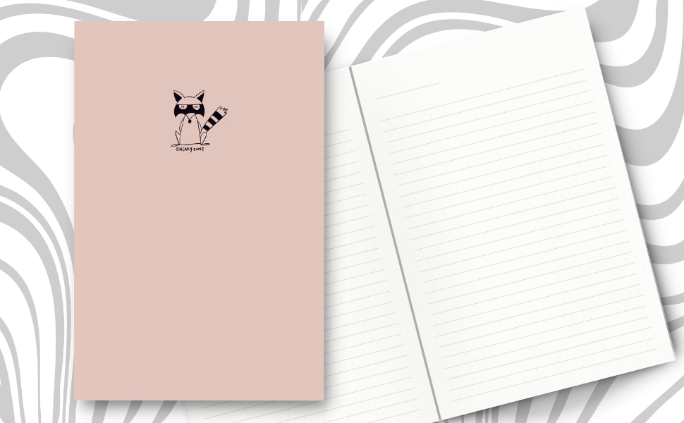 Cute racoon with words 'sneaky cunt' on a soft pink cover.